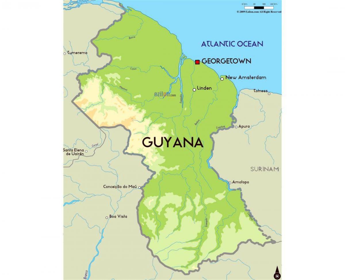 mapa Guyany