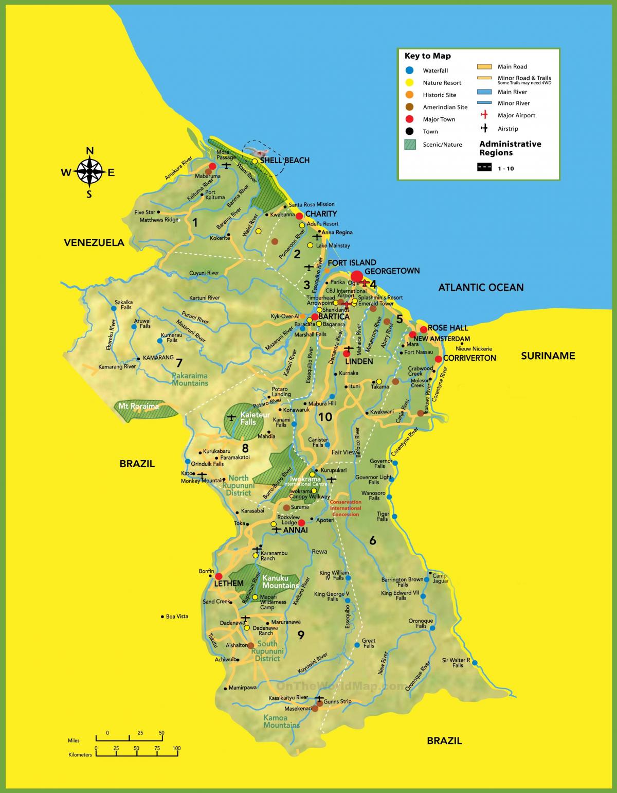 mapa obrázek Guyana