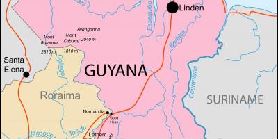 Mapa Guyany místo na světě