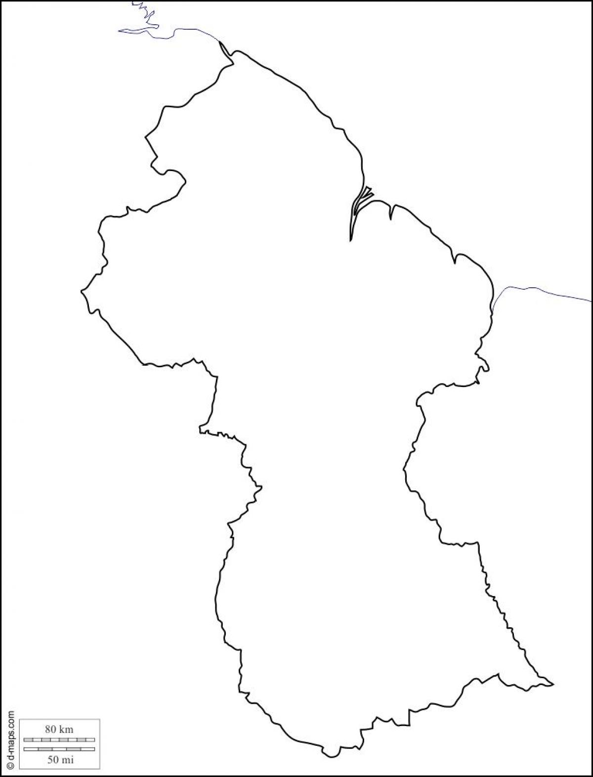 slepá mapa Guyana