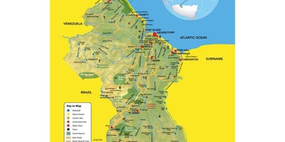 Mapa Guyana mapa umístění