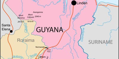 Mapa Guyany místo na světě