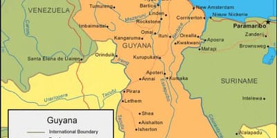Mapa Guyany politické 